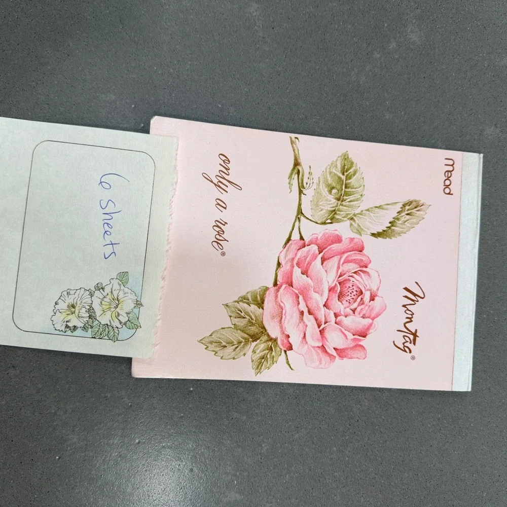 Vintage Mead Montag Stationery Lot Rose Narcissus Linda K Powell Holiday Pads